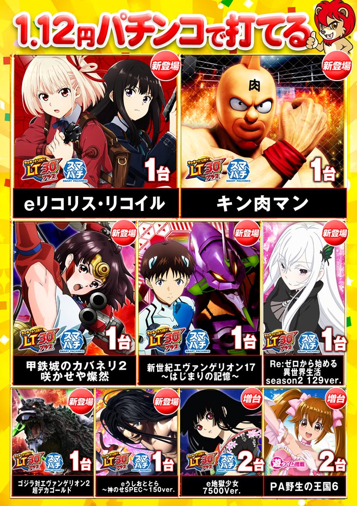 1.12円パチンコ最新機種